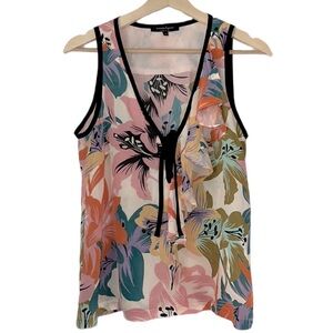 EUC Nanette Lepore colorful floral asymmetrical tank